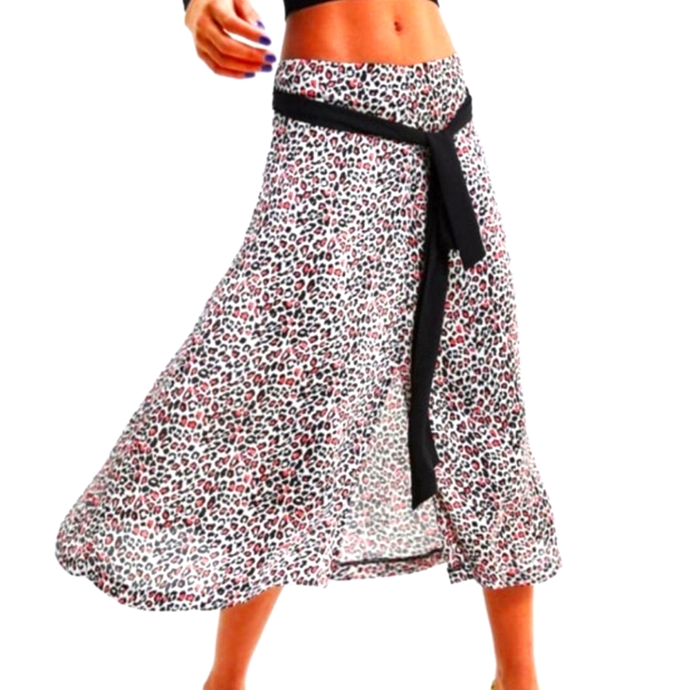 NWOT Zara Pink and Black Leopard Skirt - Picture 1 of 5
